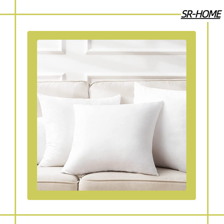 SRHOME Outdoor Pillow Inserts Pack Of 2 Square Form Water Resistant